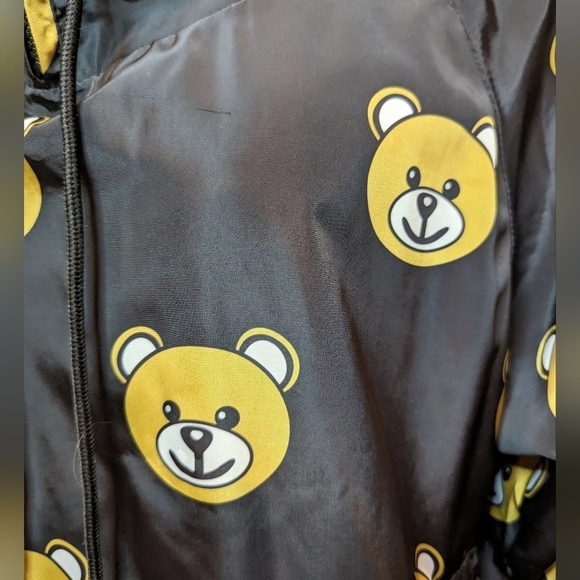 Bear print half zip nylon hoodie one size fits Size L/XL - Picture 5 of 14